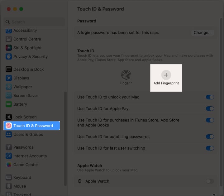 Choose-Touch-ID-Password-and-click-on-Add-Fingerprint