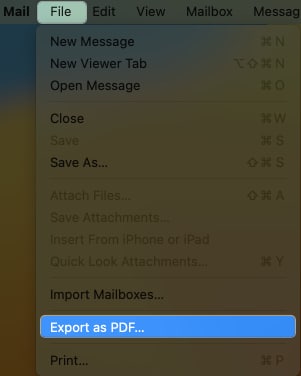 Click file from menu bar and export as PDF