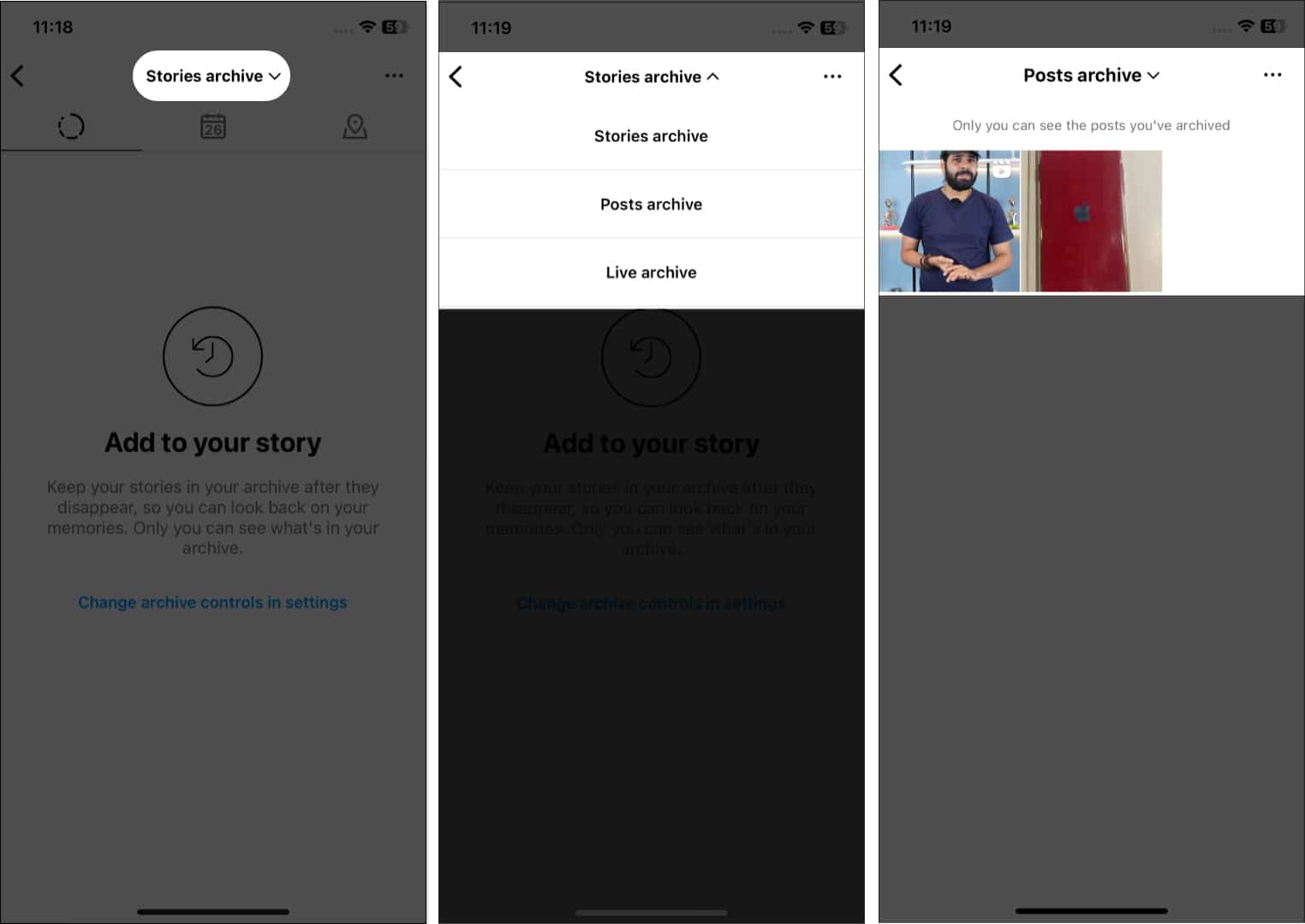 Find archived stories and posts on Instagram