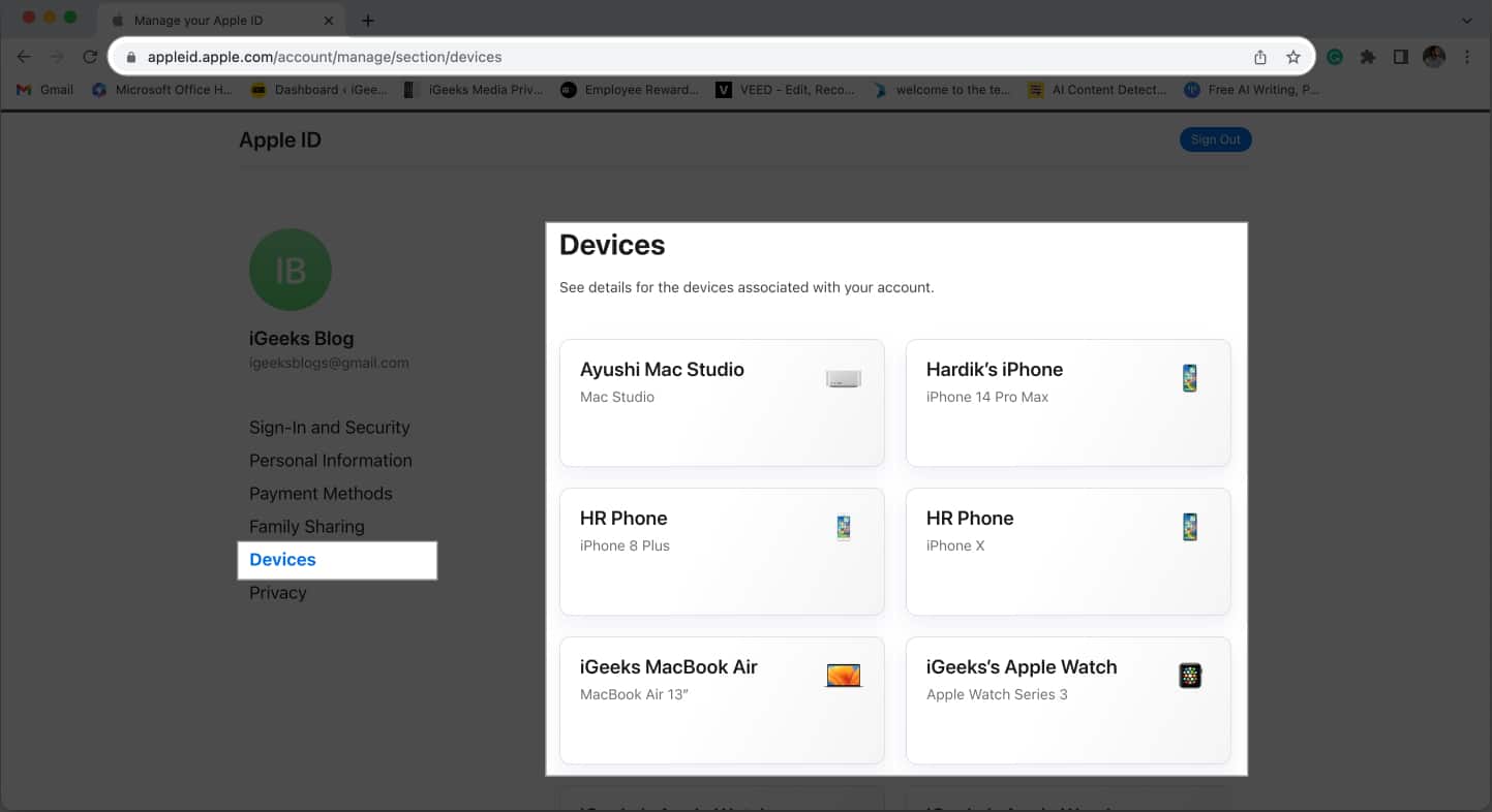 Head to the Devices tab. Now you can see all the connected devices on the right side of the pane