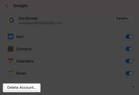 Select Delete Accounts