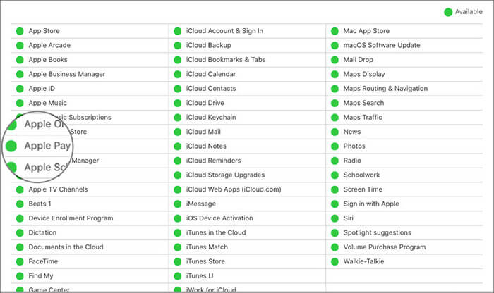 Check Apple Pay System Status