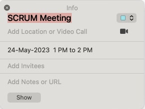 Make changes in event in Calendar on Mac
