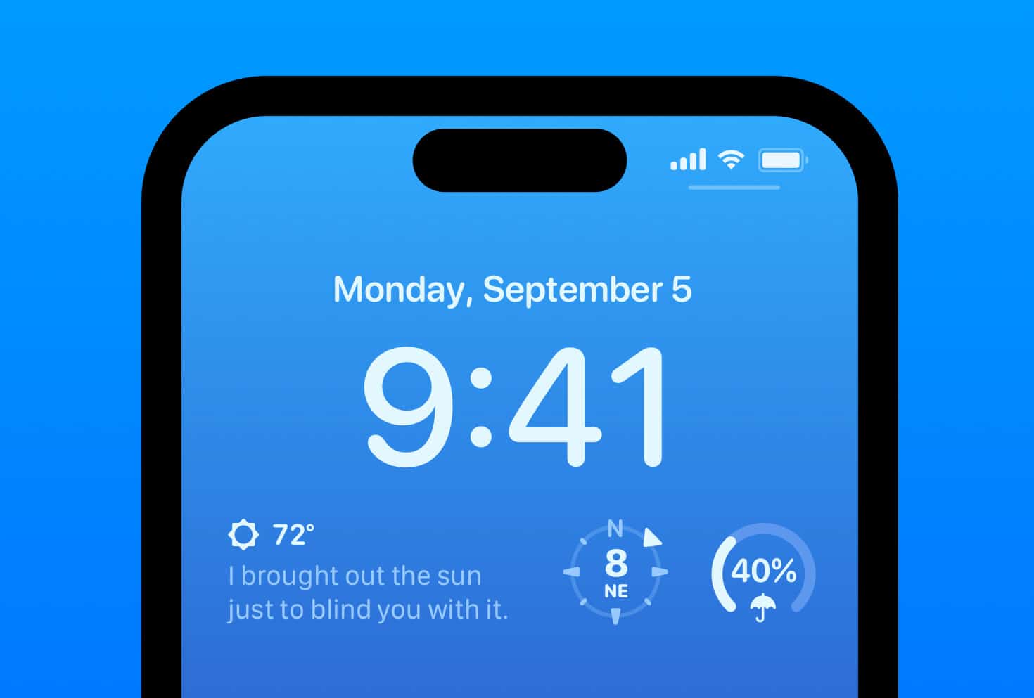 Carrot Weather Lock Screen Widget