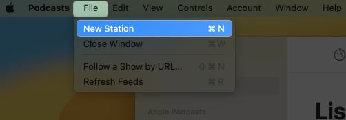 Click File, New Station