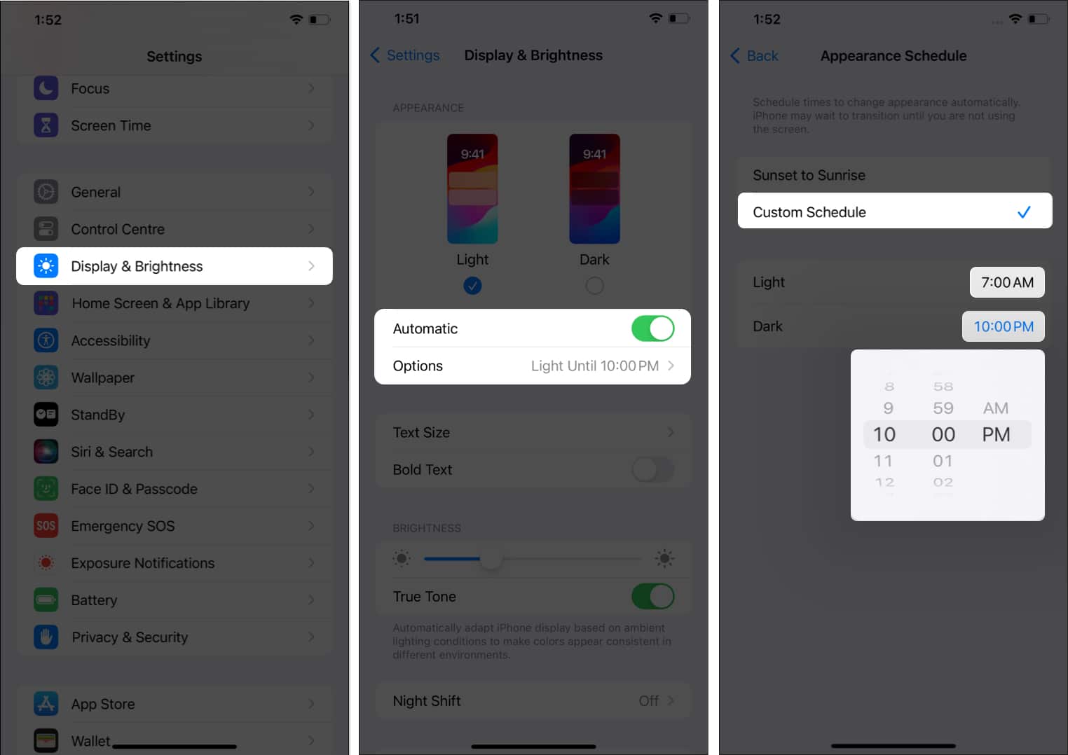 Automatically turn on or off Dark Mode on iPhone or iPad