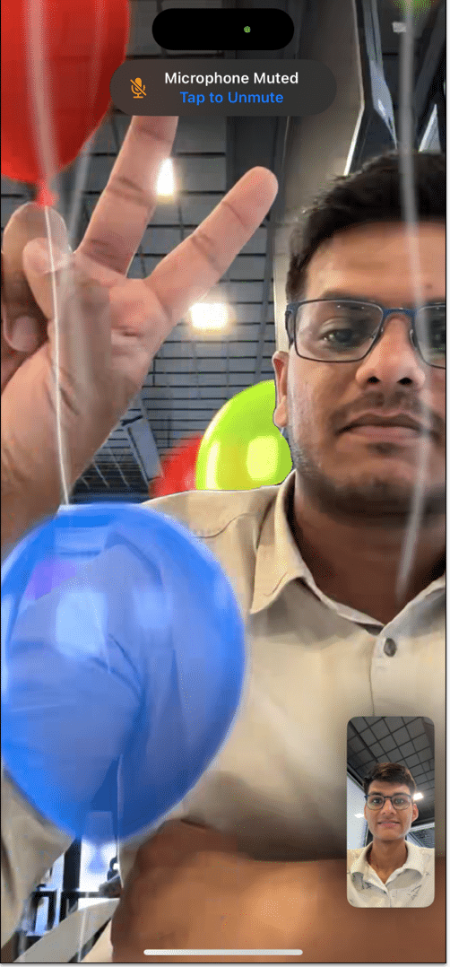 Balloons gesture in FaceTime