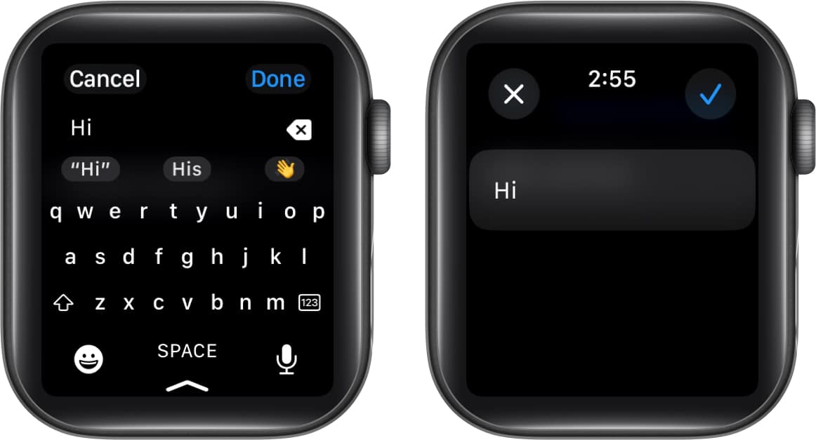 Create a phrase on Apple Watch