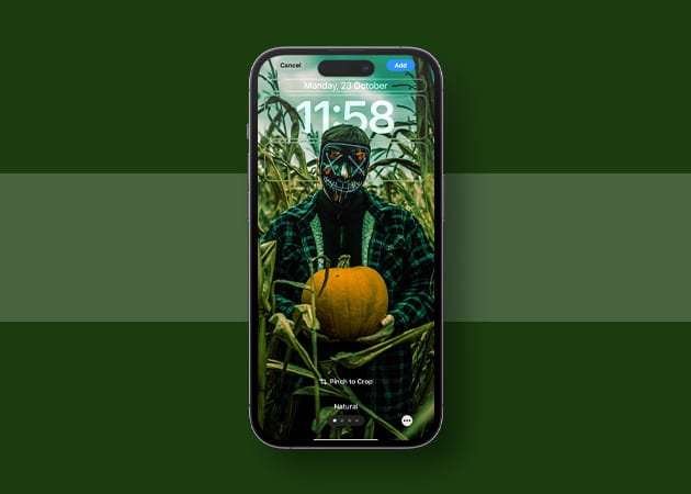 Masked farmer Halloween Depth Effect iPhone wallpaper