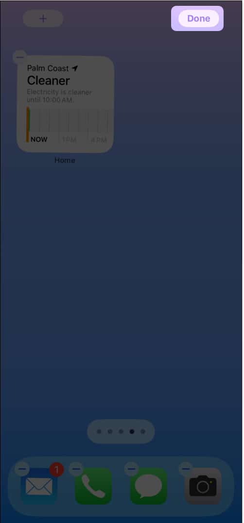 Tap Done and Add widget to your iPhone Home Screen