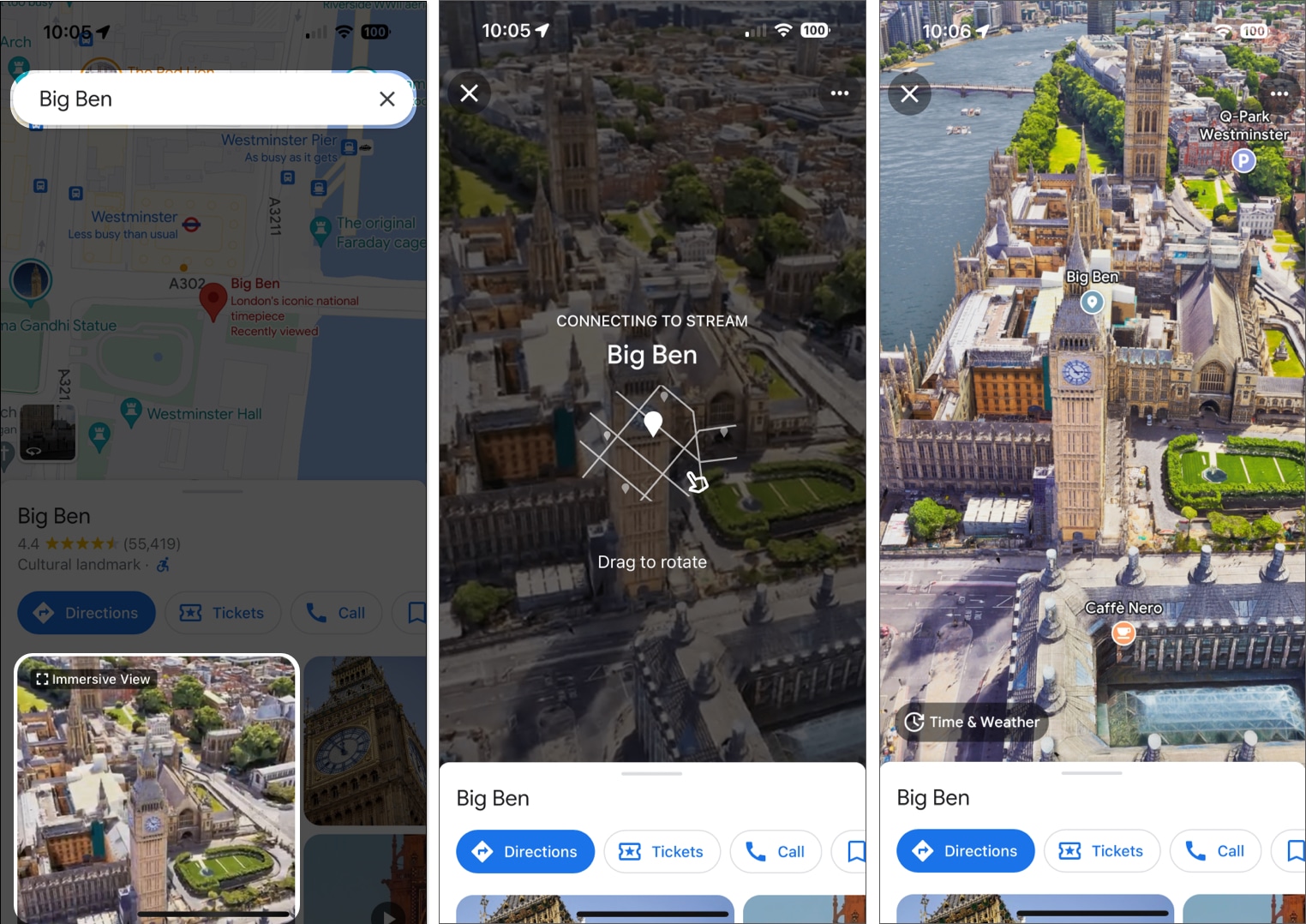 Use Immersive View in Google Maps on iPhone