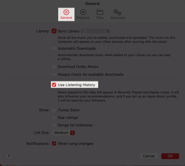 Enable Use Listening History