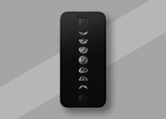 Phases of Moon dark minimalist iPhone wallpaper