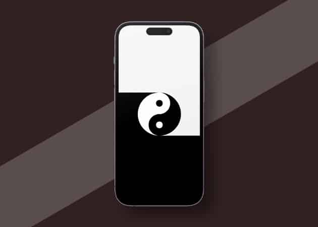 Yin and Yang HD iPhone minimalist wallpaper