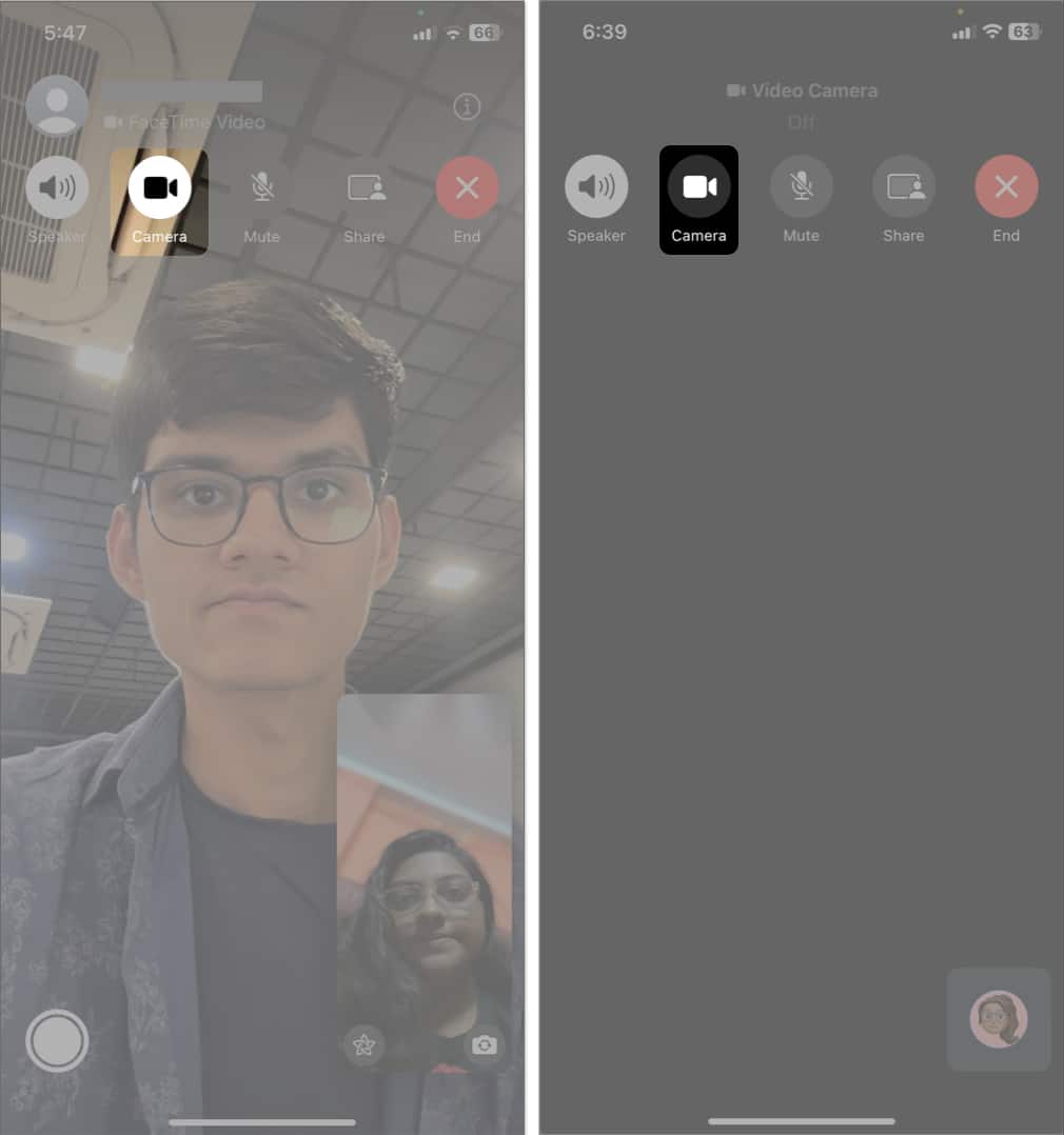 click the white camera icon in facetime