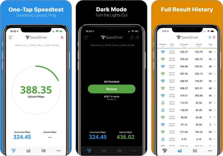 speed test speedsmart iphone and ipad wifi analyzer app screenshot