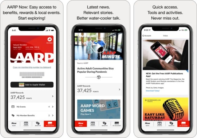 AARP Now iOS App for Old People Screenshot