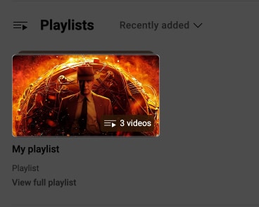 Access Playlist in YouTube