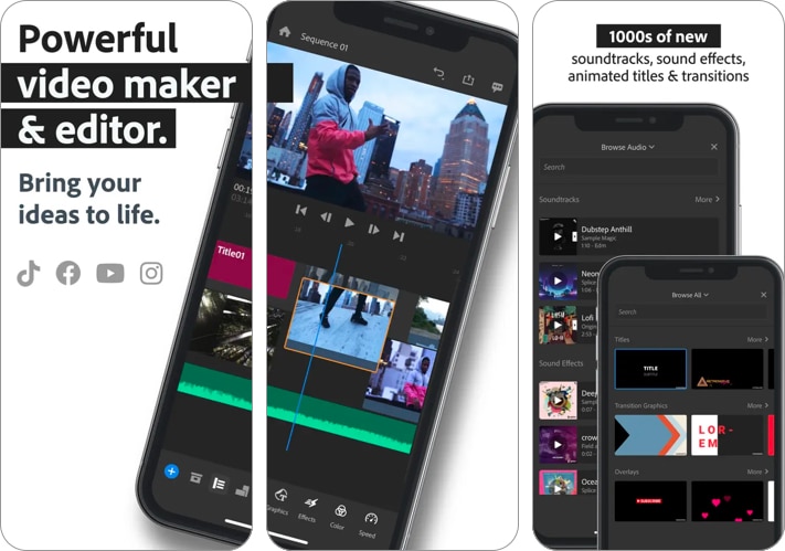 Adobe Premiere Rush best video editing app for iPhone and iPad