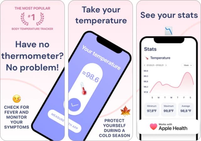 Body Temperature App For Fever iPhone app screenshot.