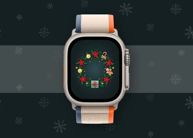 Christmas wreath HD Apple Watch face