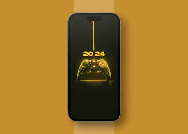 Cool gaming controller New Year iPhone wallpaper