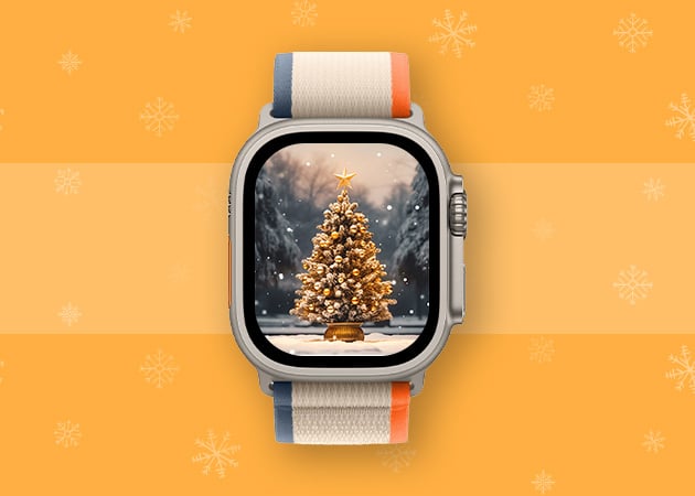 Decorated Christmas tree Apple Watch face