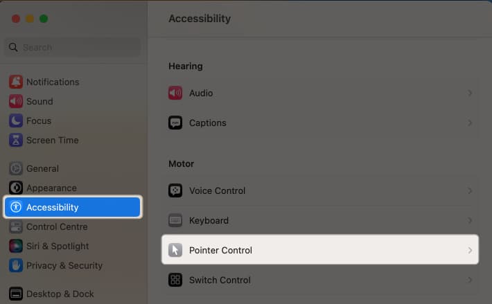 Go to Accessibility and tap Pointer Control
