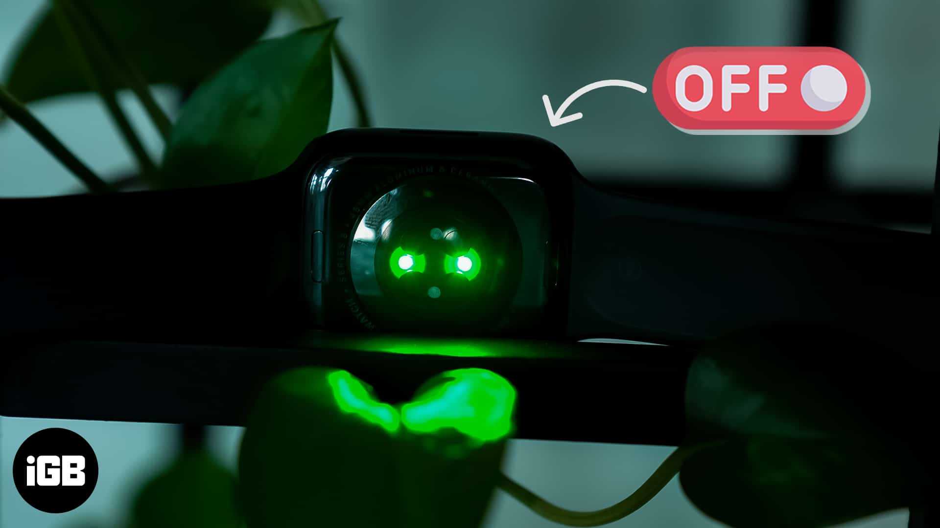 How to turn off green light on apple watch