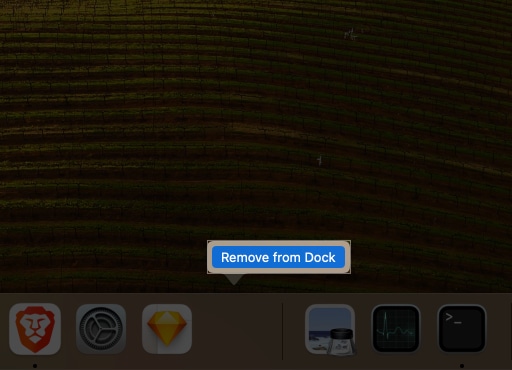 Remove space from Dock