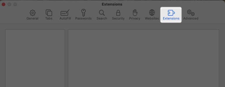 Select the Extension Tab