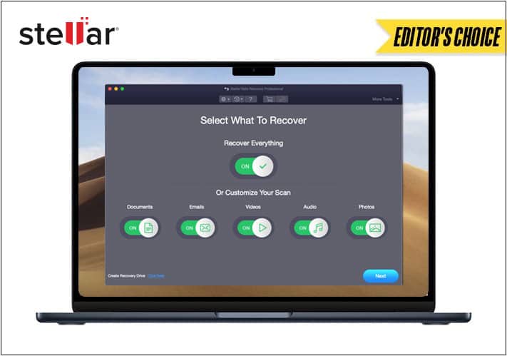 Stellar Data Recovery software for Mac