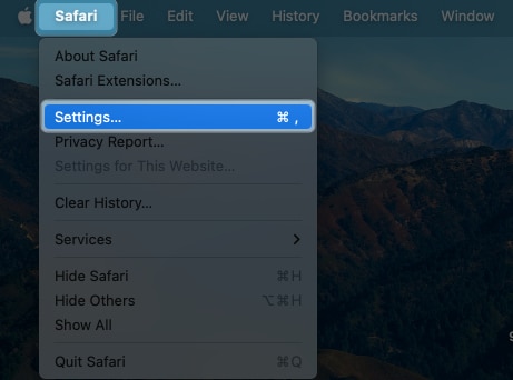 Tap Safari and Select Settings