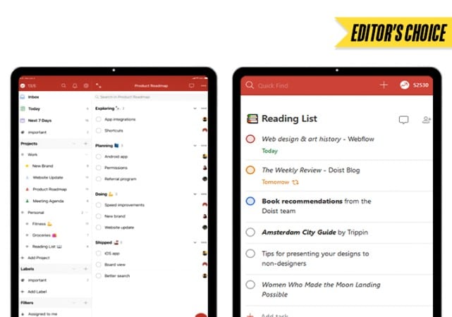 Todoist Best Digital Planner App for iPad