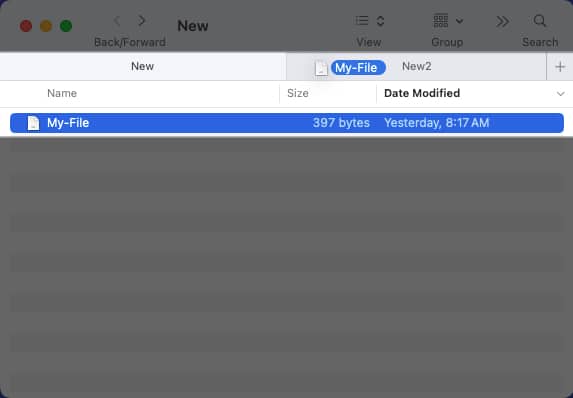 Use tabs in Finder app to move files and folders