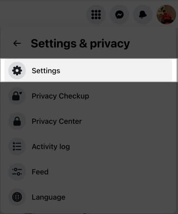 Access settings in Facebook