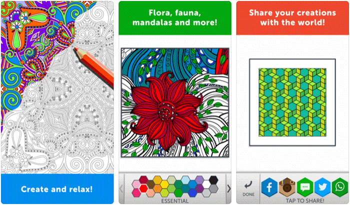 Adult Coloring Book iPhone and iPad App Screenshot