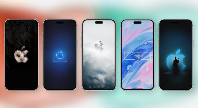 Apple logo wallpapers MockUp