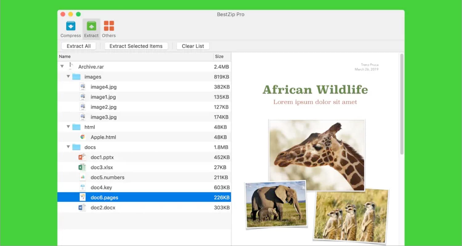 BestZip Mac app screenshot