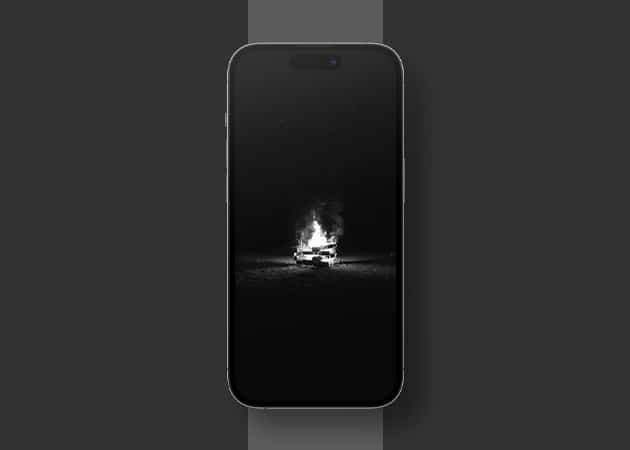 Campfire HD Black Wallpaper for iPhone