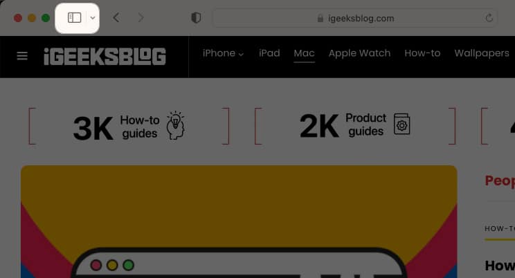 Click the sidebar icon on Mac