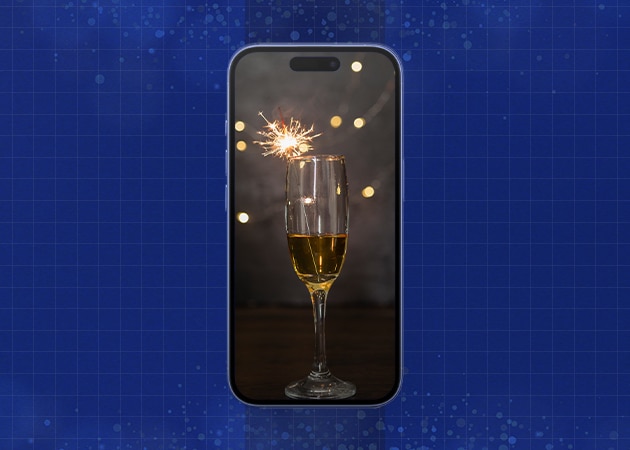 Festive Champagne and Toast iPhone Wallpaper Mockup