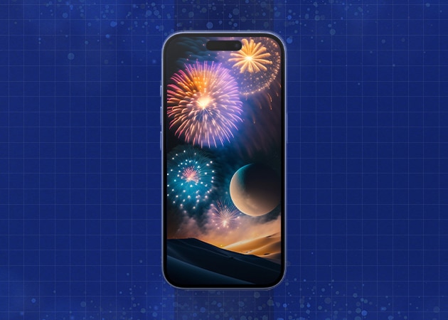 Fireworks Celebration Background iPhone Mockup