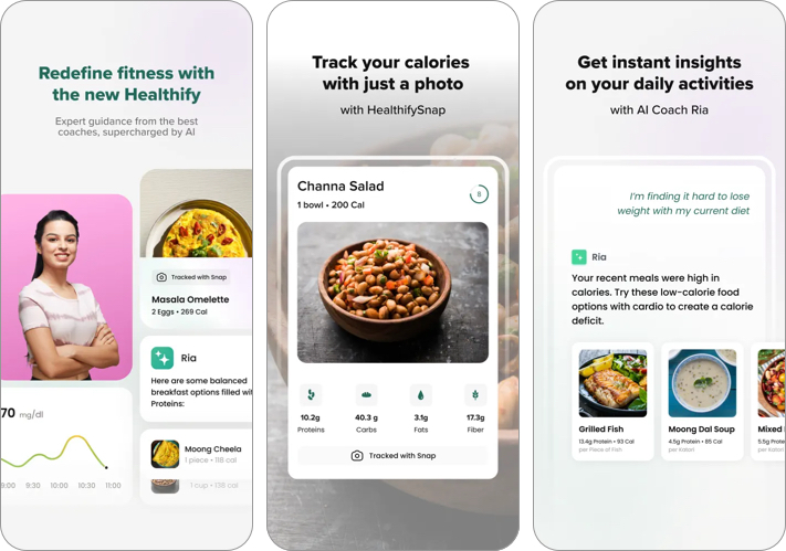 HealthifyMe Calorie counter app for iPhone