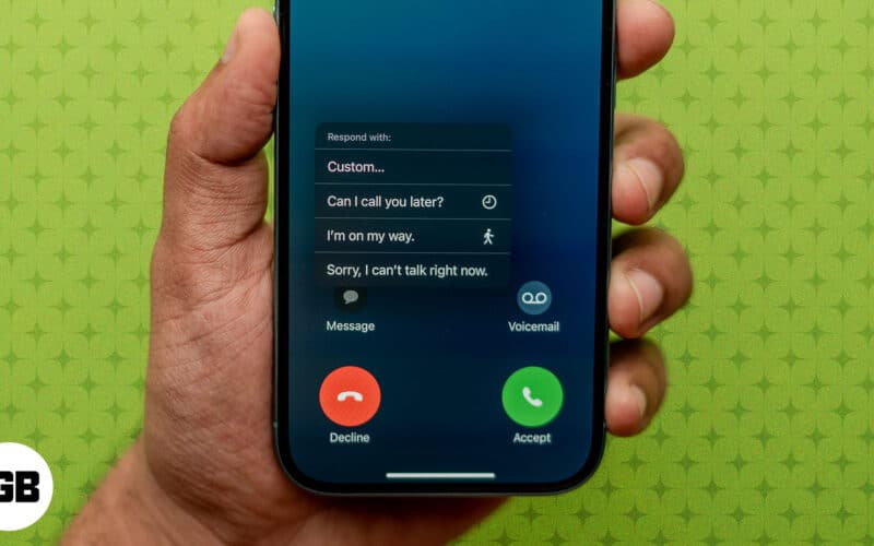 How to set custom quick responses for incoming calls on iPhone