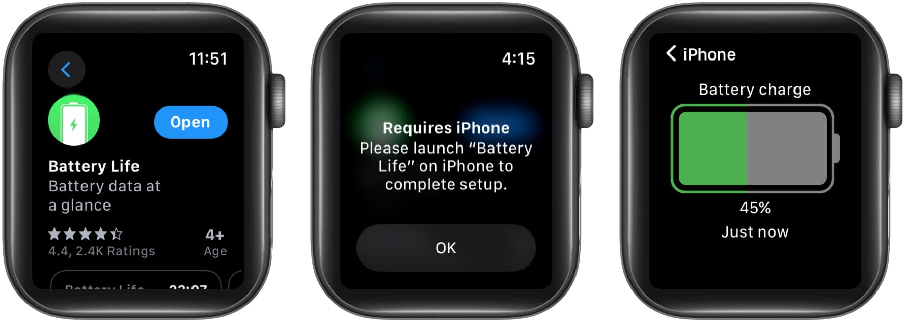 Open Battery Life on Apple Watch
