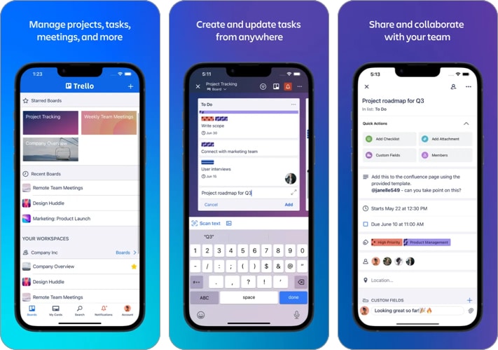 Trello iPhone productivity app