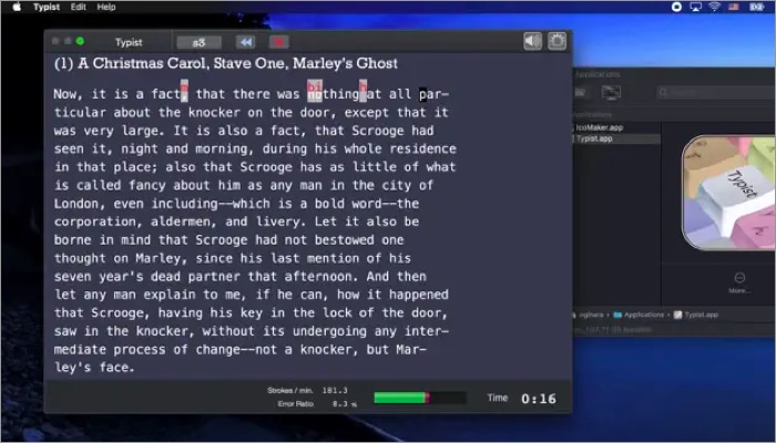 Typist typing app for Mac