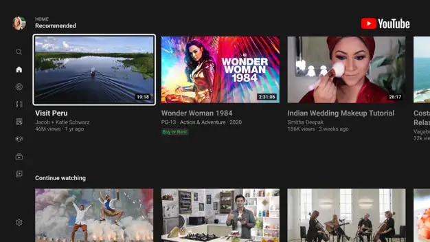 YouTube app for Apple TV screenshot