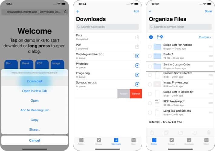 browser and documents manager iphone and ipad file manager app screenshot